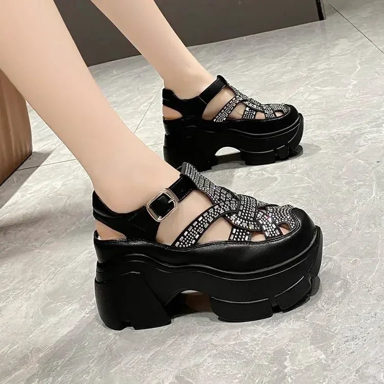 Fashion Brand High Heels Shoes Beach Slippers Chunky Sandals Designer Women Platform Shoes 2025 Summer New Pumps Women Sandals