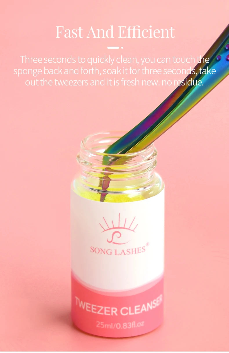 SongLash 25ml Eyelash Tweezers Cleanser Lash Glue Extension Supplies Sponge Eyelash Extension Cleaner Makeup Tools