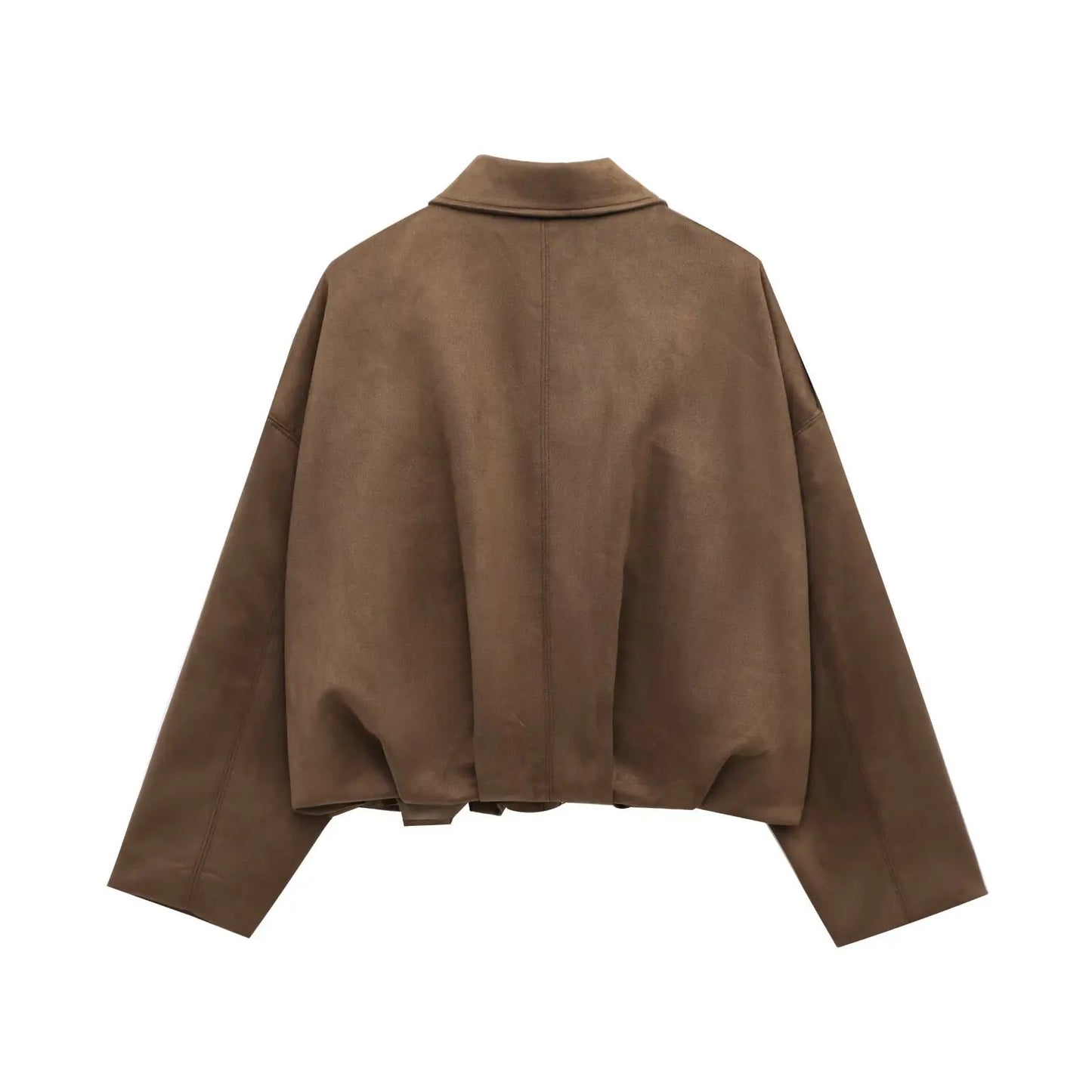 Oversize Bomber Jacket Spring Autumn 4 Color Thick Faux Suede Texture Long Sleeve Zipper Short Women Loose Coat Female Top Y2K