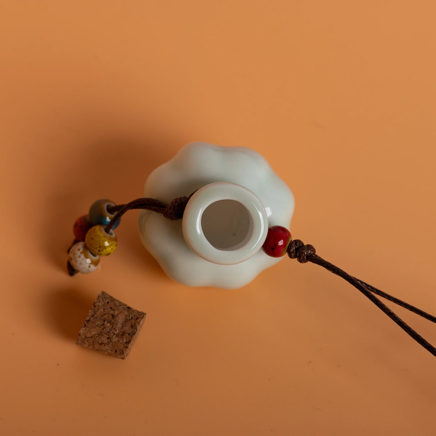 Handmade Ceramic Perfume Bottle Pendant Essential Oil Diffuser Artisan Craft Jewelry