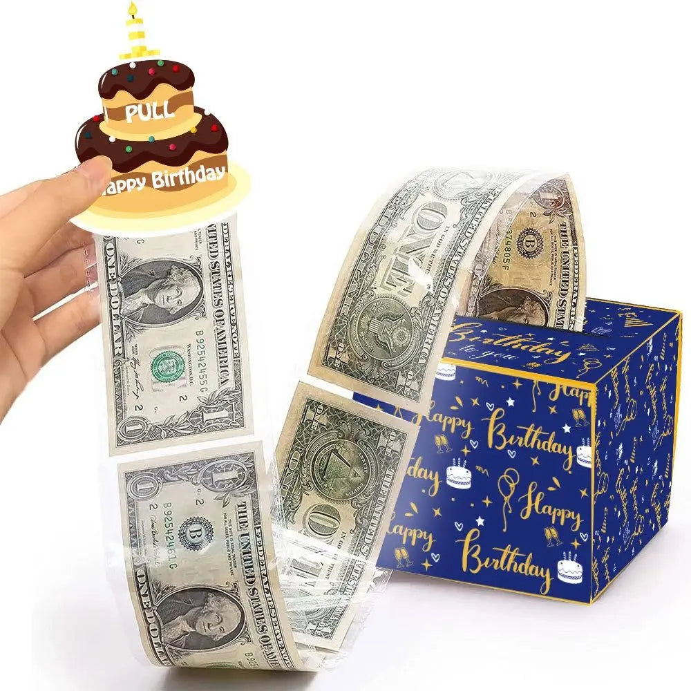 New Birthday Cash Pull Gift Box Money Pulling Box Cash Gift Box Cash Black Money Clip Funny Surprise Birthday Cake Decoration