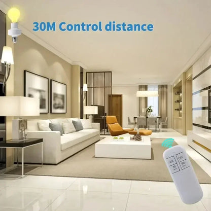 Smart Light Bulb Socket E27 Wireless Remote Control Switch LED Lamp Bases ON/OFF Room Chandelier Timer Switch Battery Powered
