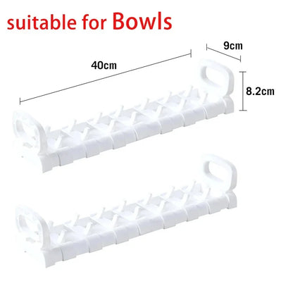 Kitchen Dishes Storage Rack Cabinet Drawers Organizers Plate Holder Bowl Stand Adjustable Dish Organizers Kitchen Accessories