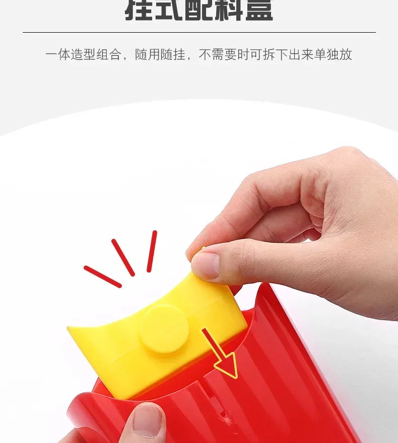 Portable Plastic French Fry Snack Storage Box PP Salad Cup Student Square Salad Bowl