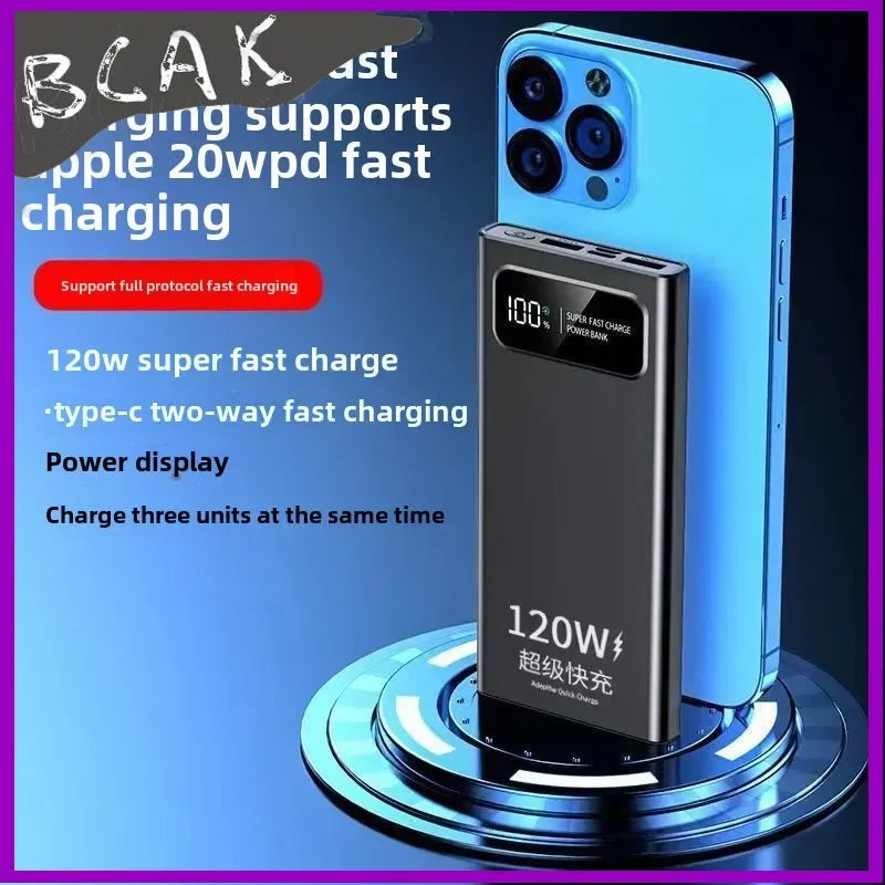 Quality BCAK New 120W Power Bank 20000mAh Super Fast Charging Large Capacity Mobile Power Supply