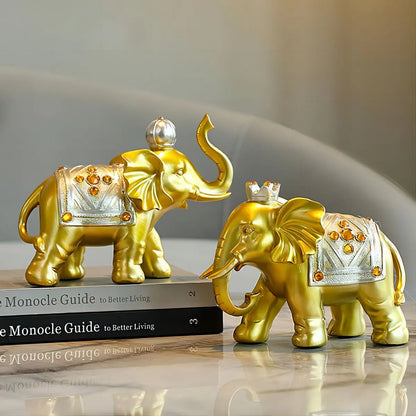 Good luck elephant figurine, figurine collection decorating home décor living room table, ceramic sculpture decorating gifts