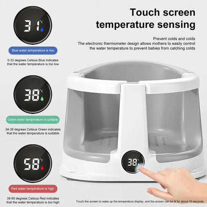 Bath Seats For Babies Sitting Up Baby Bath Tub Seat With Temperature Sensor Children Safety Shower Assistance Supplies For Home