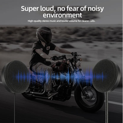 Motorcycle Helmet Bluetooth 5.3 Headset Stereo Headset Motorcycle Universal Helmet Headset Wireless Hands-Free Calling Brand New