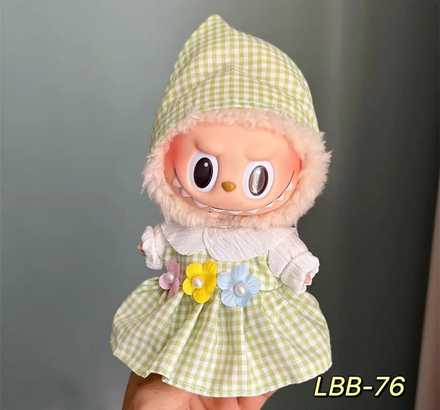 17cm Labubu Plush Doll Clothes Outfit  Fashion Clothes Accessories Labubu Multiple Series Cute Attire Gift for Doll Collectors