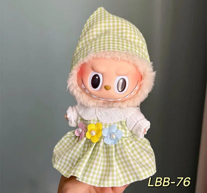17cm Labubu Plush Doll Clothes Outfit  Fashion Clothes Accessories Labubu Multiple Series Cute Attire Gift for Doll Collectors