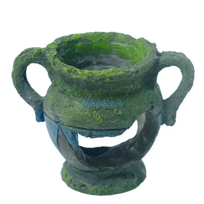 U2JC Fish Shrimp Tanks Broken Crock Ornaments Aquariums Landscaping Figurine