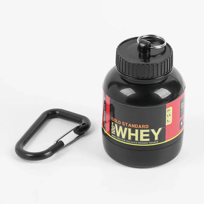 Mini Portable Protein Powder Bottles with Keychain Health Funnel Medicine Bottle Small Water Cup Outdoor Sport Storage