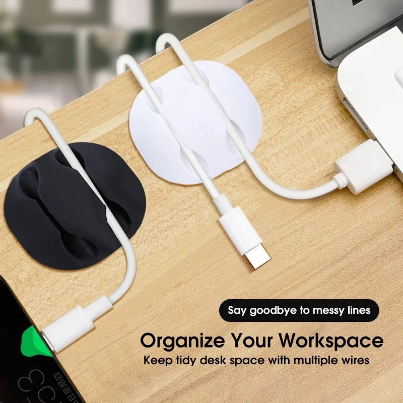 Cable Clip Adhesive Silicone Cable Holders Organizer Desk Cable Management Clips Wire Cord Holder In Office Home Car