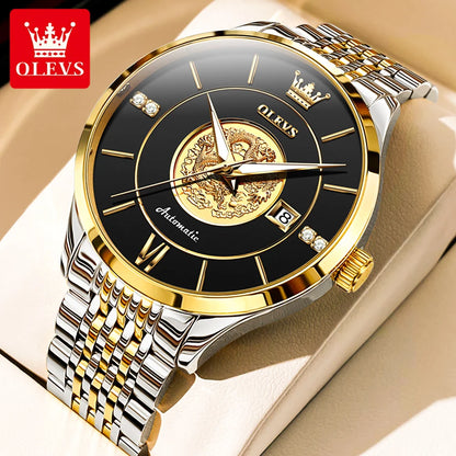 OLEVS brand watch Xianglong relief fully automatic mechanical watch men's watch men's watch 6693