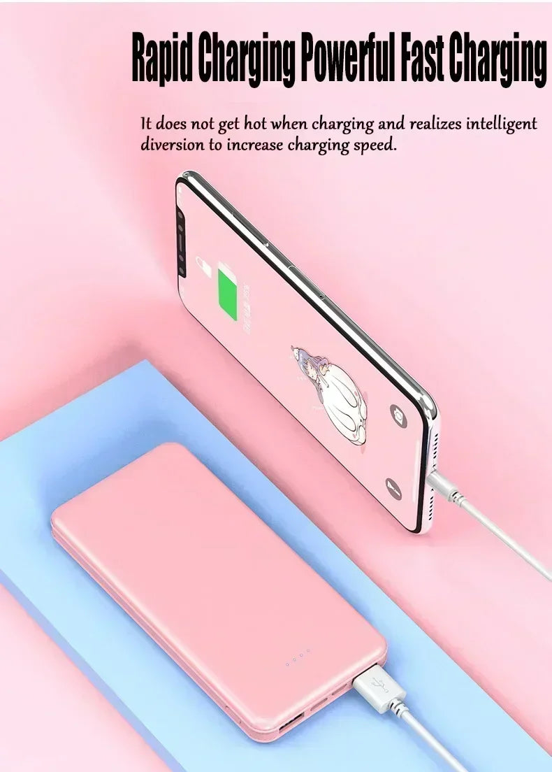 New Portable Power Bank 20000mAh Ultra Large Capacity 10W Super Fast Charger Dual Output Dual Input Design External Battery Pack