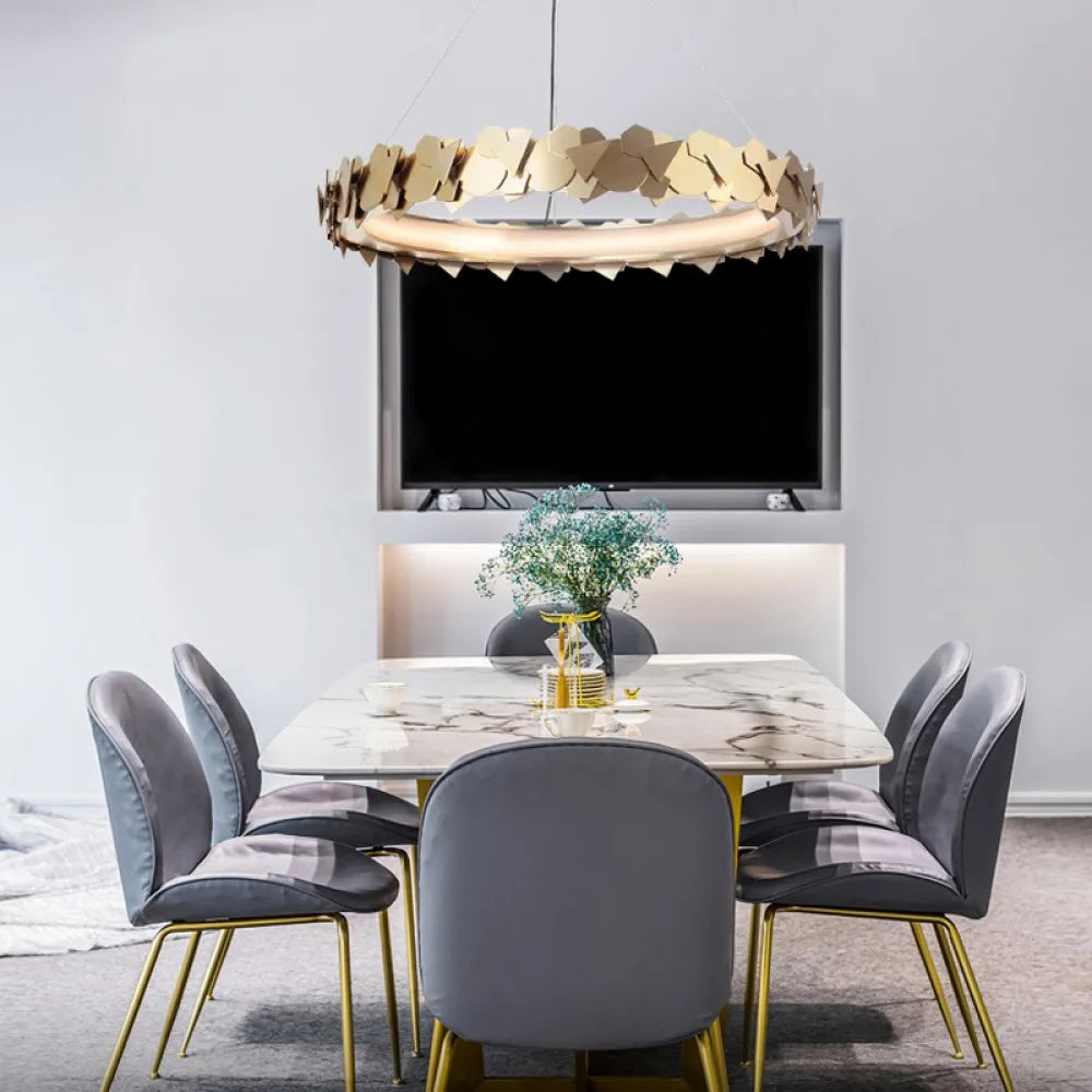 Contemporary Art Decorative Reading Room Pendant Lamp LED Gold Brass Pendant Chandelier Indoor Lighting Decoration