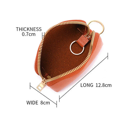 Soft Leather Key Holder Organizer Pouch Men Women Car Key Wallet House Keychain Housekeeper Key Case Zipper Bag Mini Card Bag