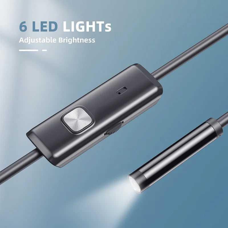 ENWOR Industrial Endoscope Camera IP67 Waterproof 5.5mm 7mm 3IN1 For Android Phones PC USB Endoscope Camera 6LEDs Adjustable