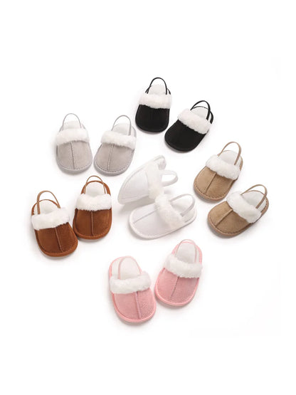 Cute Slippers for Babies Aged 0-18 Months, Suitable for Autumn And, Featuring Plush Lining for Warmth, Soft Soles for Comfort, A