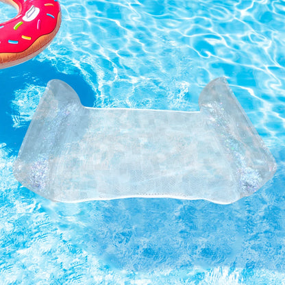 Water Hammock Recliner Portable Inflatable Floating Swimming Mattress Foldable with Sequins Swimming Pool Accessories