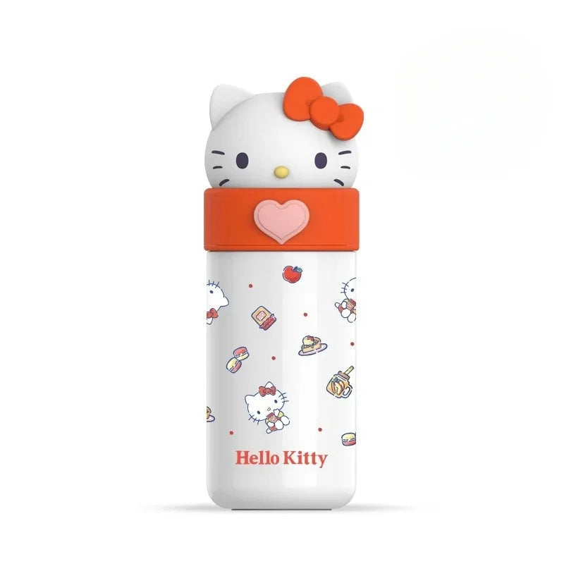 Sanrio Hello Kitty 350ml Stainless Steel Thermos Kawaii Kuromi Cinnamoroll Melody Kids Vacuum Flask Water Bottle Tumbler