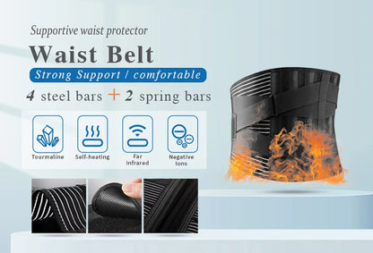 Back Braces Waist Belt Men Women Work Lower Back Pain Relief Breathable Anti-skid Spine Lumbar Support Belt
