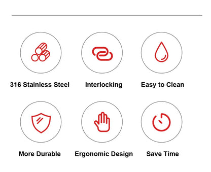 Chainmail Scrubber with Silicone Handle Cast Iron Cleaner for Cast Iron Grill Pan Skillet Wok Bakeware Cast Iron Scrubber