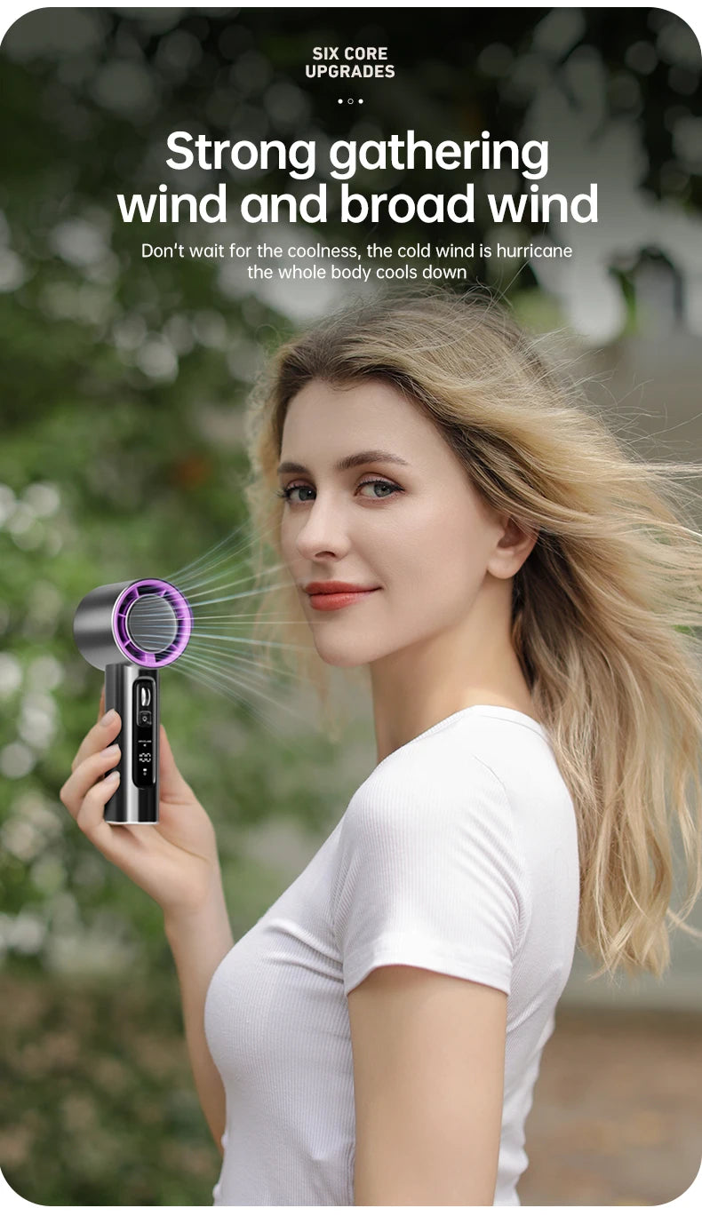 VGR 100 Speed High-speed Handheld Electric Fan with Flashlight USB Mini Portable Charging Small Fan Desktop Small Electric Fan