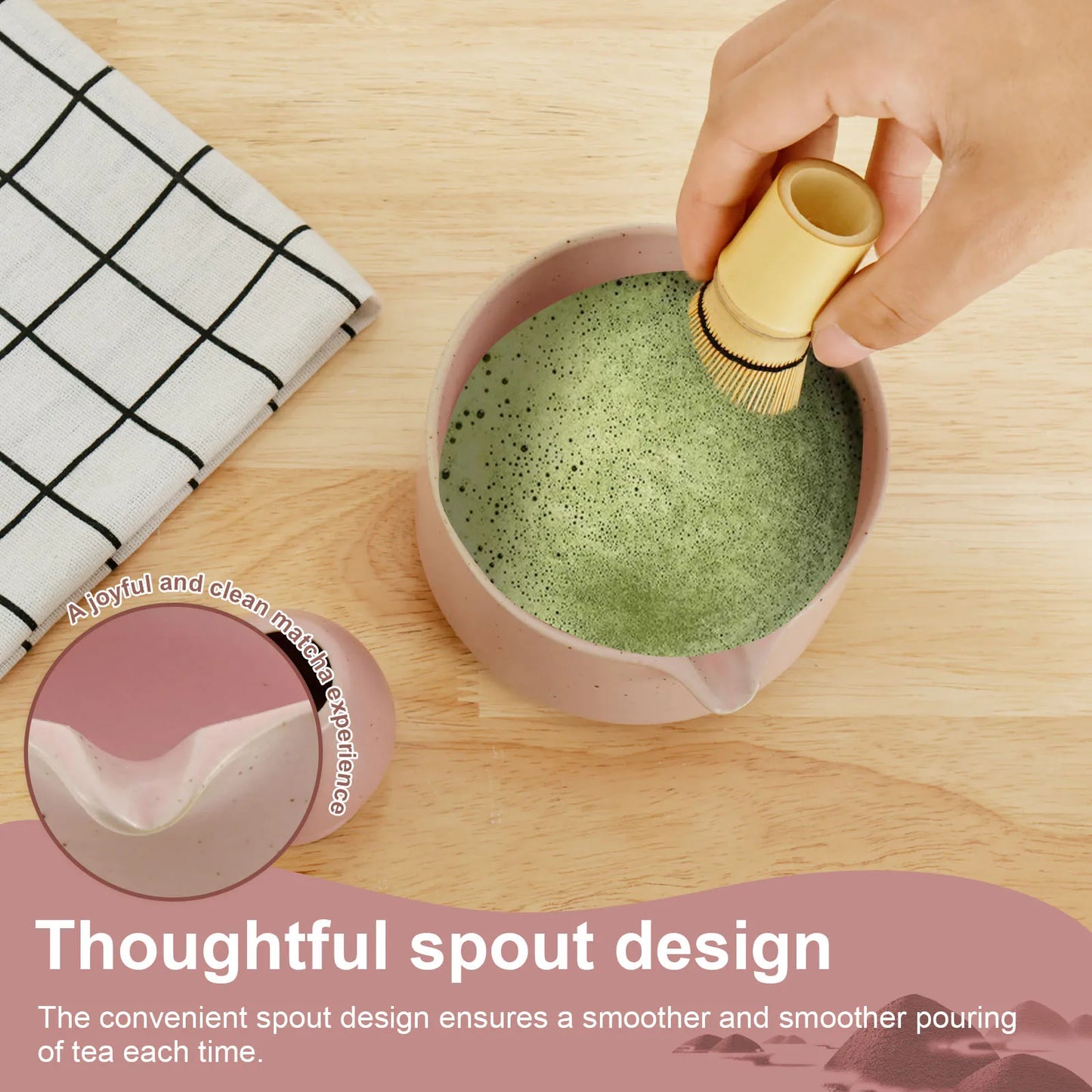 4Pcs Japanese Matcha Set Traditional Matcha Tea Set Matcha Whisk Set Manual Matcha Making Kit Ideal Matcha Kit for Tea Lovers