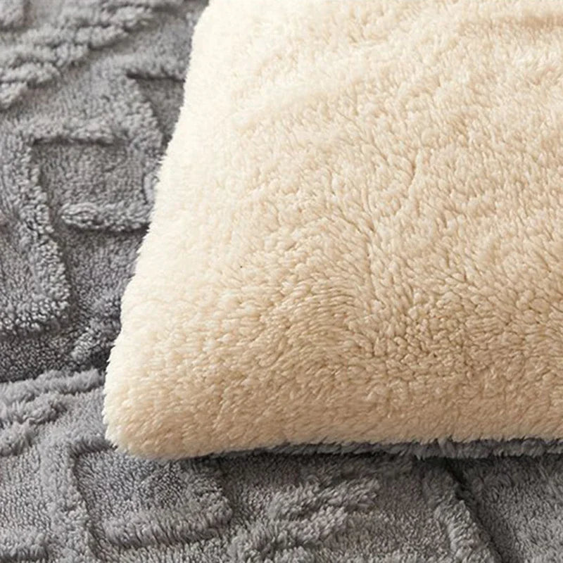 Super Thick Weighted Winter Blanket for Bed Faux Lamb Cashmere Plush Fleece Throw Queen King Size Cozy Warm Quilt Comforter
