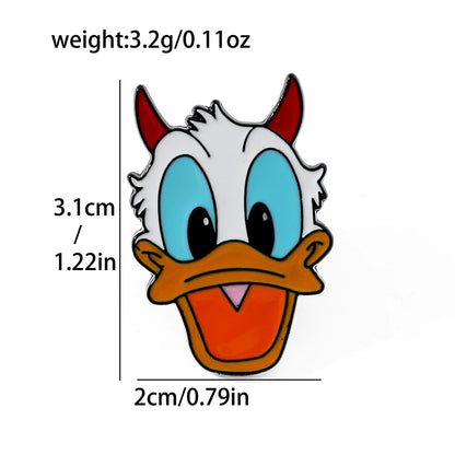 6 Pcs Cartoon cartoon character Mickey Brooch Halloween Mickey Mouse Donald Duck Metal badge Alloy drip pin accessories