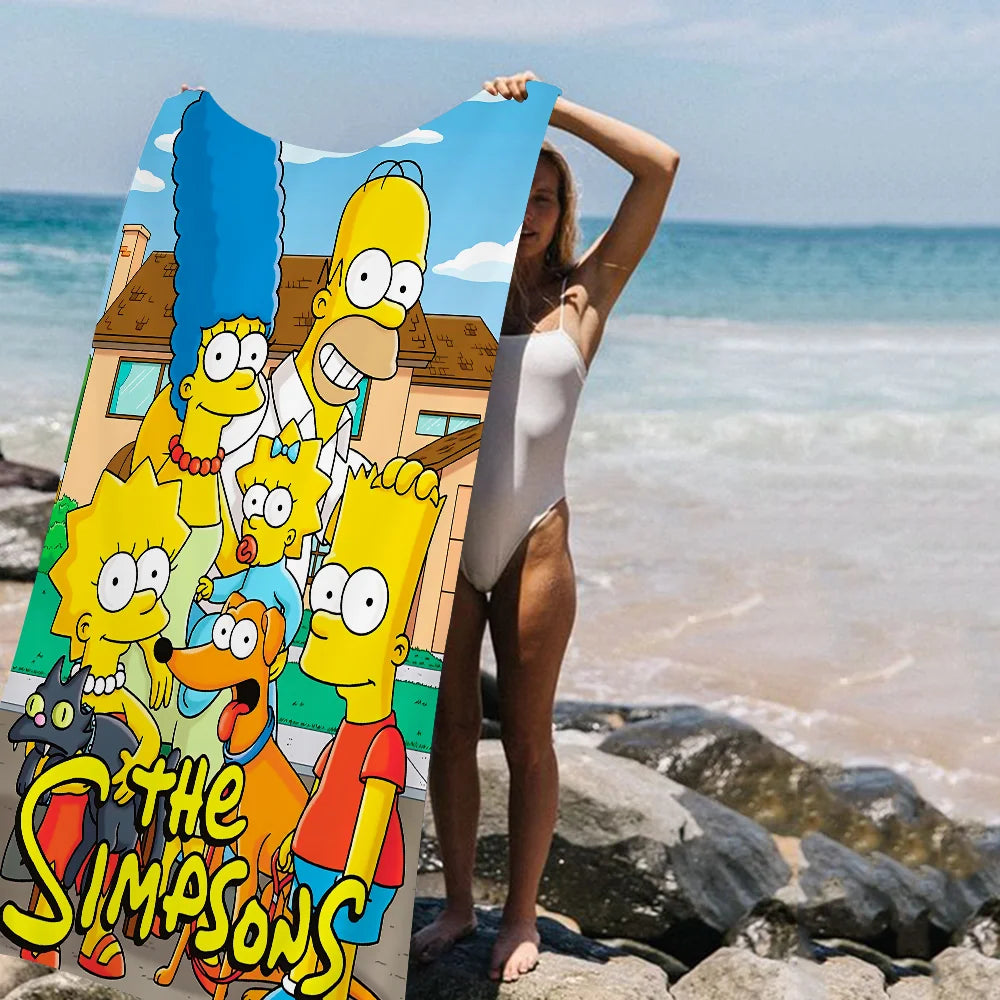 THE S-SIMPSONS Anime Cartoon Beach Towel Cute Kawaii Room Decor Bath Girls Children Hand Towels For Bathroom Shower