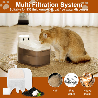 12 Set Cat Water Fountain Filters and Sponges Multiple Filtration System Cat puppy dog feeding and water cat pet accessories