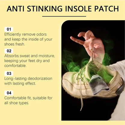 Shoes Smell Remover Patch Insole Patches Odor Removal Patch 20 Pcs Shoes Odor Eliminator Long-Lasting Sneaker Deodorizer Smell
