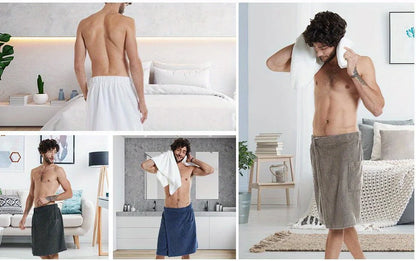 Bath Towels Beach Towels Men's Wearable Bath Towels Bathroom Shower Room Bathrobes with Pockets