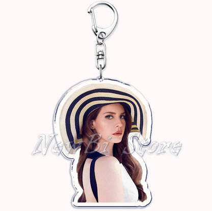 Hot Singer Lana Del Rey Keychain for Accessories Bag Pendant Born To Die Ultraviolence Key Chain Ring Keyring Jewelry Fans Gifts
