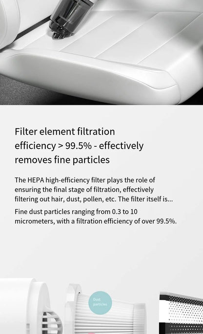 Vacuum Cleaner Mini Car Cleaning Powerful Suction Handheld Car Vacuum Cleaner Rechargeable for Car and Home Auto Vacuum Cleaner