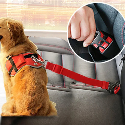 Adjustable Pet Cat Dog Car Seat Belt Pet Seat Vehicle Dog Harness Lead Clip Safety Lever Traction Dog Collars Accessoires