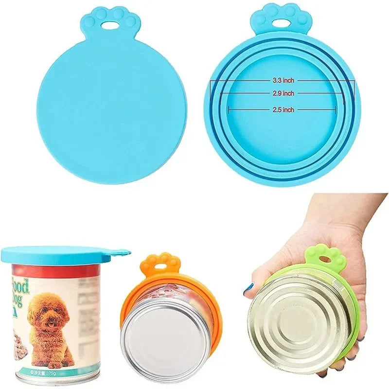 Reusable Pet Food Can Cover Portable Dogs Cat Storage Tin Cap Lid Silicone Health Pet Supplies Seal Mould Proof Pet Can Covers