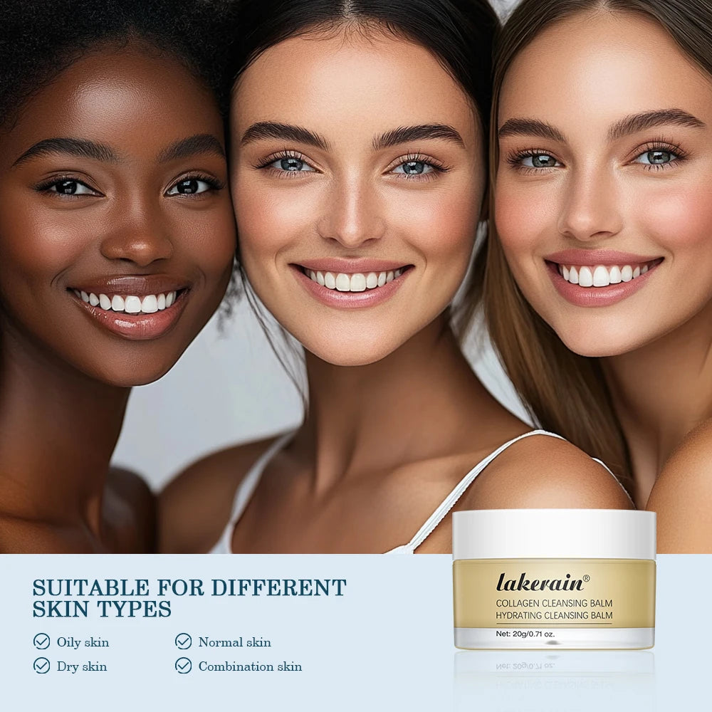 Pro-Collagen Cleansing Balm 3in1 Facial Cleanser For All Skin Types Soften Deep Cleanse Hydrate Makeup Non-greasy Cleansing Balm