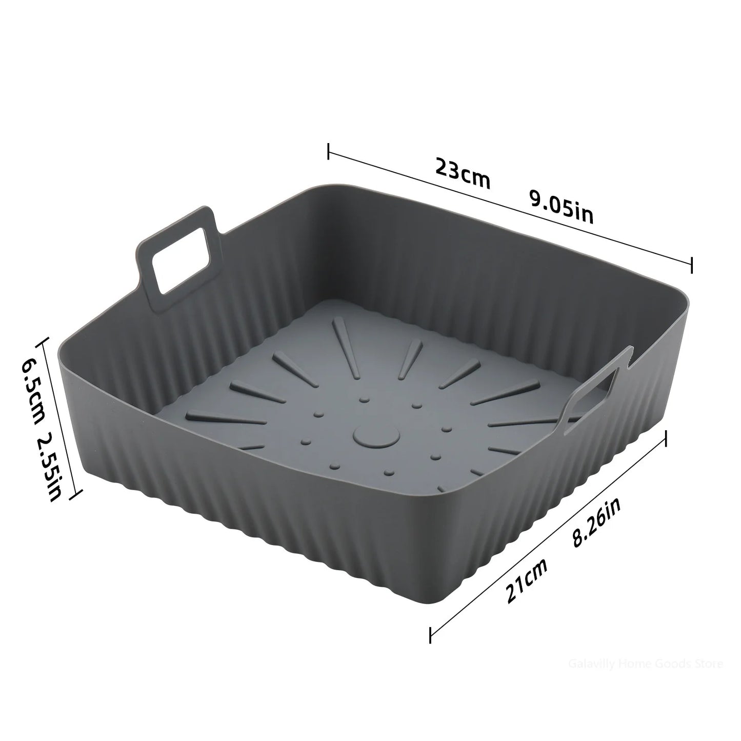 9" Silicone Air Fryer Liners for Cosori/Ninja 6-8QT - 23cm Square Reusable Baking Tray Oil-Free & Dishwasher-Safe