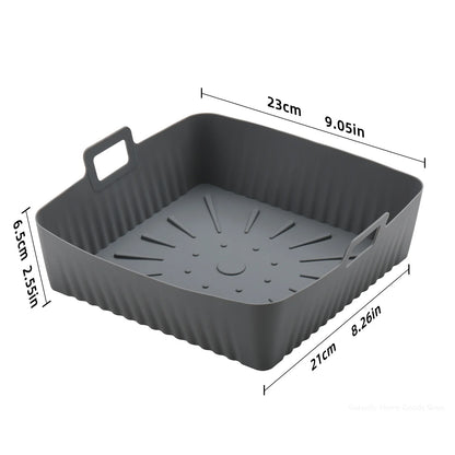 9" Silicone Air Fryer Liners for Cosori/Ninja 6-8QT - 23cm Square Reusable Baking Tray Oil-Free & Dishwasher-Safe
