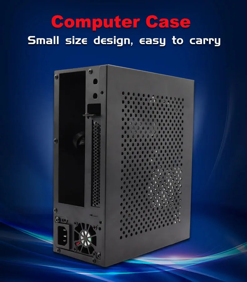HTPC Computer Case Mini ITX Gaming PC Chassis Desktop Chassis USB3.0 Computer Case Home Computer Case Black and Silver