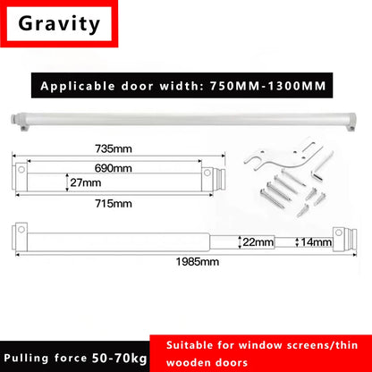 Sliding Door Buffer Automatic Door Closer Aluminum Alloy Wooden Door Screen Window Door Pneumatic Household Door Closer 80kg