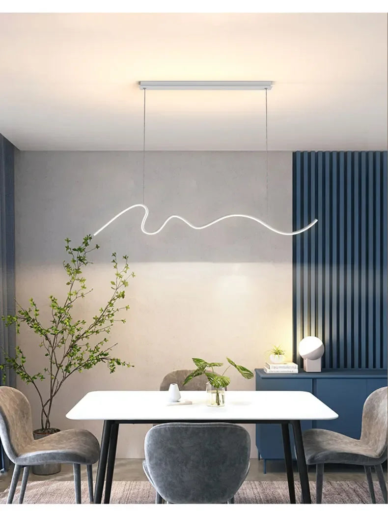 Dining Room Lamp Chandelier Light Luxury Lamps Modern Minimalist Dining Room Dining Table Bar Nordic Minimalist Strip 2025 New