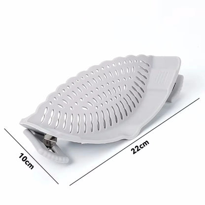1pc Adjustable Silicone Clip-On Strainer for Pots, Pans, and Bowls - Handheld Drainer for Noodles, Pasta