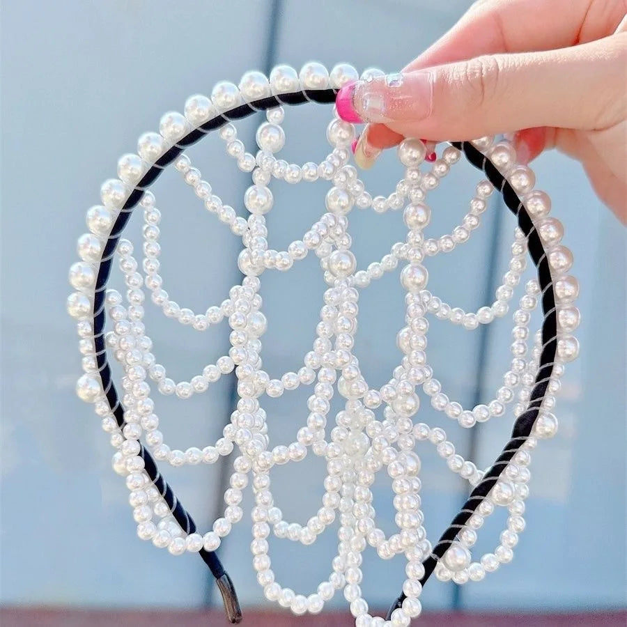Fashion Pearls Hair Bands Accessories Headdress Elegant Luxury Bridal Crown Women Jewelry Hoop Daily Tassel Hairwear Accessories
