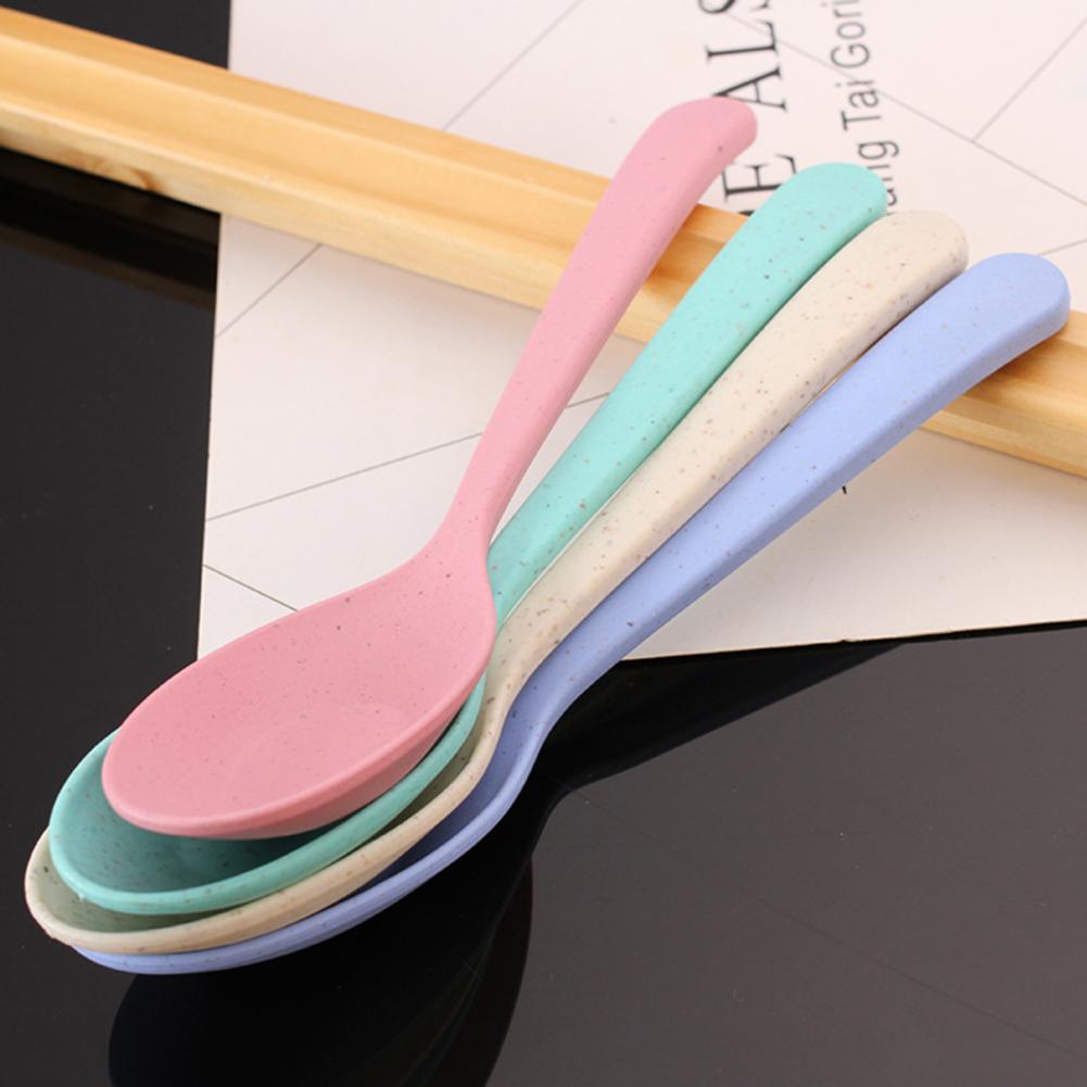 Soup Spoon Long Handle Cereal Spoon Plastic Serving Spoon Microwave Dishwasher Safe Porridge Spoon Kids Tableware Dinner Spoon