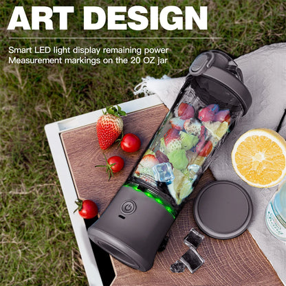 600ML Electric Portable Blender Smoothies USB Rechargeable 4000mAh Powerful Ice Crush Fresh Fruit Juicer Mini Personal Blender