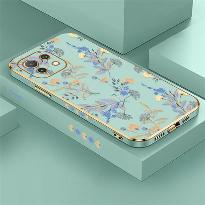 Shockproof Phone Case For Xiaomi Mi 13 13T 14T 14 Pro 12T 11i 2021 11X Pro 12 11 Lite 5G NE Flower Silicone Soft Plating Cover